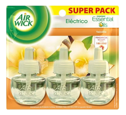 Recarga Desodorante Electrico Vainilla Airwick 3unid X 21ml