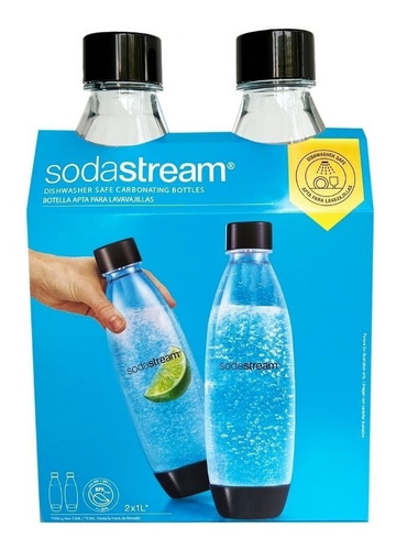 Botellas 1 Litro Twinpack Soda Stream Pack X 2 Negras