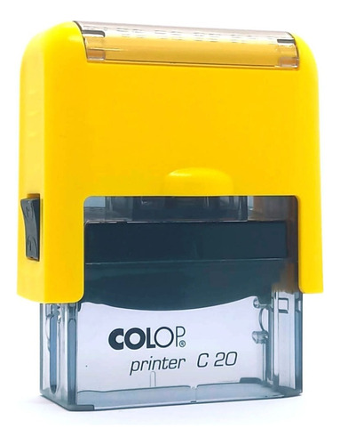 Sello De Goma Automatico Profesional En El Acto + 4 Líneas Color De La Tinta Negra Color Del Exterior Amarillo