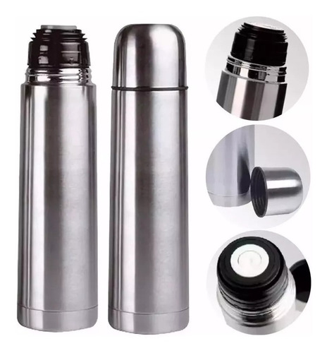 Termo Bala Acero Inox 1 Litro Doble Capa Térmica 