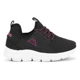 Zapatillas Kappa Porto Kids Negro Fuscia Niña