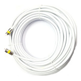 Cabo Antena Branco 1 Mt Coaxial Rg6 Tv Pronto C/ Conector