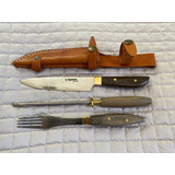 Juego Cuchillo Tenedor Afilador J015/cuchillos Artesanales