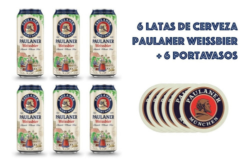 Cerveza Paulaner + Portavasos - mL a $234