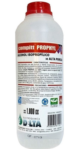 Compitt Prophyl Alcohol Isopropilico Delta 1 Litro. Anri Tv