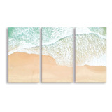 Cuadro Triptico Playa Mar Decorativo 120x70 Cm 