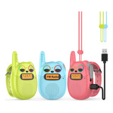 Walkie Talkies Para Niños, Paquete De 3 Recargables, Juguete