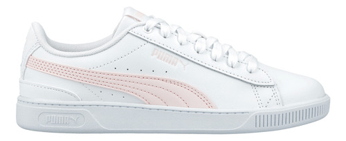 Tenis Puma Vikky V3 Leather Piel Mujer Casual Blanco Cn Rosa