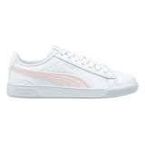 Tenis Puma Vikky V3 Leather Piel Mujer Casual Blanco Cn Rosa