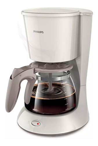 Cafetera Blanca 1.2lts Jarra Vidrio Filtro Lavable Philips