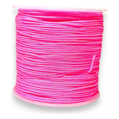 Hilo Chino 0.8mm Rollo Con 90m, Hilo Para Pulseras Color Rosa Chicle