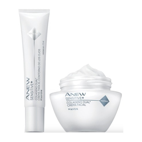 Set X2 Contorno Ojos + Crema Facial Avon Anew Sensitive+