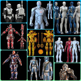 Archivo Digital Stl  Pack Armaduras Cosplay Print 3d Y099