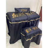 Capa Para Orgão - Loja Jubi  - Preta Com Dourada