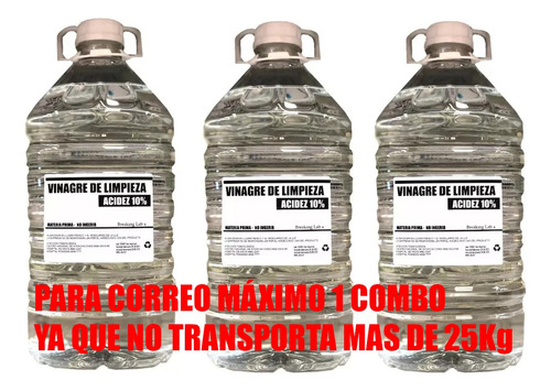 Vinagre Concentrado De Limpieza 15 Litros (10% De Acidez) 