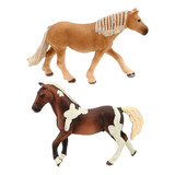 Figuras De Animales De 2 Uds., Estatuilla De Caballo De 1