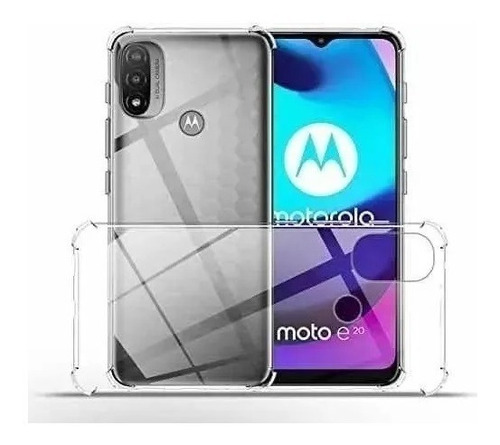 Funda Antishock Tpu Reforzada Para  Moto E20 E40 + Vidrio 