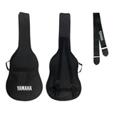 Capa Bag Almofadada Luxo P/ Violão Yamaha + Alça De Couro