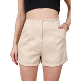 Short, Bermuda Pinzas Tiro Alto Antonella