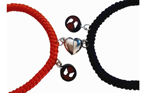 Pulseras Con Corazón De Imán Spiderman Para Pareja Ajustable