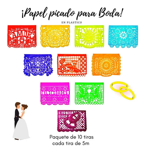 Papel Picado Enramada Destellos Tira 5.50 M Paq 10 Plastico