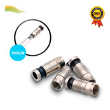 Conectores Rg6 De Compressão Cabo Coaxial 100 Unidades