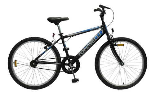 Mountain Bike Infantil Tomaselli Kids Mtb R24 1v Frenos V-brakes Color Negro Con Pie De Apoyo  