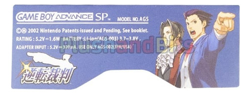 Sticker Para Game Boy Advance (gba) Sp Diseño Ace Attorney