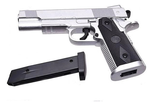 Pistola Airsoft Cyma Zm25 1911 Hicapa Metal Plateada 6mm