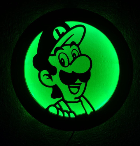 Velador Luigi Mario Bros Led  Digitalfibro_neonled