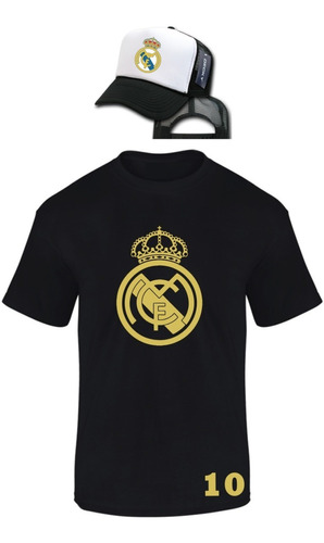 Combo Camiseta Y Gorra Real Madrid Autos Niños Y Adultos