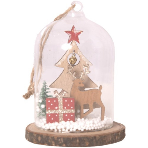 Adorno Navidad Capsula Cristal 10x7,5 Cm Deco