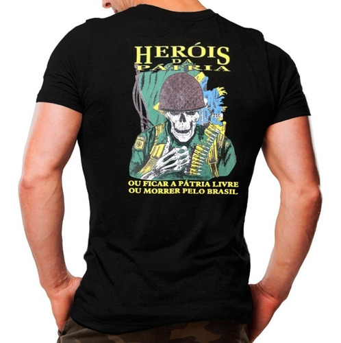 Camiseta Militar Estampada Heróis Da Pátria Tamanho M