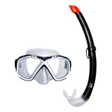 Combo Mascara Y Snorkel Escualo Color Negro - Modelo 5073