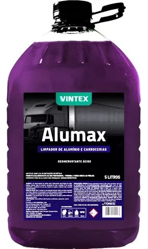 Limpa Alumínio Carroceria Roda Baú Caminhão Alumax 5l Vintex