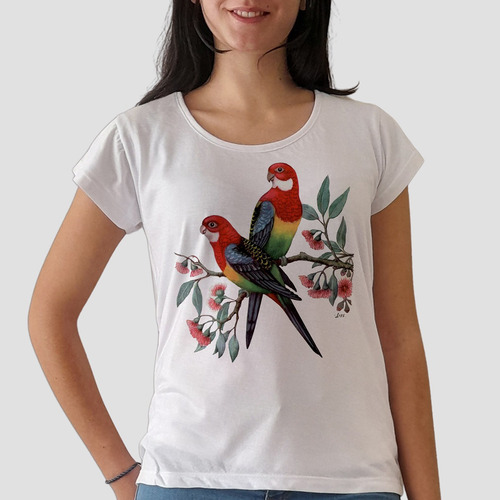 Remera Papagayos Cotorras Aves Animales Mujer Purple Chick