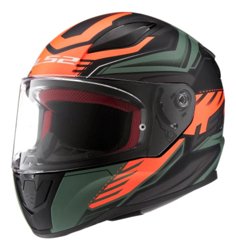 Casco Ls2 Rapid Gale Negro Mate Rojo Verde