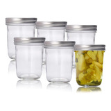 Mason Jars 16oz Boca Ancha 6 Pack Tapa/frasco