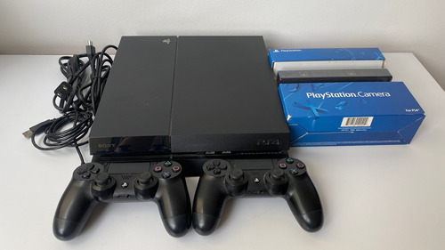 Playstation 4 Con 2 Controles, Cámara, Cables - Envío Gratis