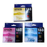 Paq 4 Pzas Cartucho Original Epson 132 Negro 133 Colores