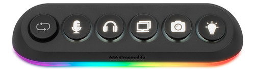 Hub Usb X6 Para Streaming Streamplify Deck 5 Rgb 2a Carga Color Negro