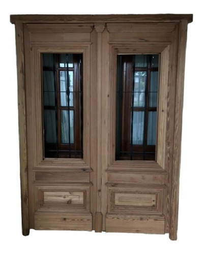 Puerta De Entrada Estilo Antiguo De Dos Hojas De Madera