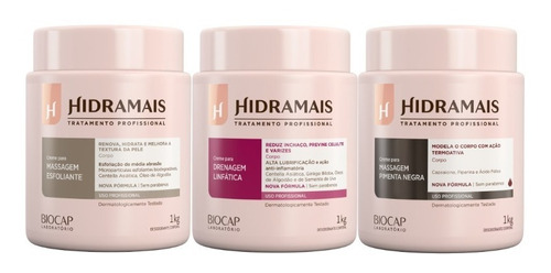 Kit Hidramais Drenagem + Pimenta Negra + Esfoliante 1kg