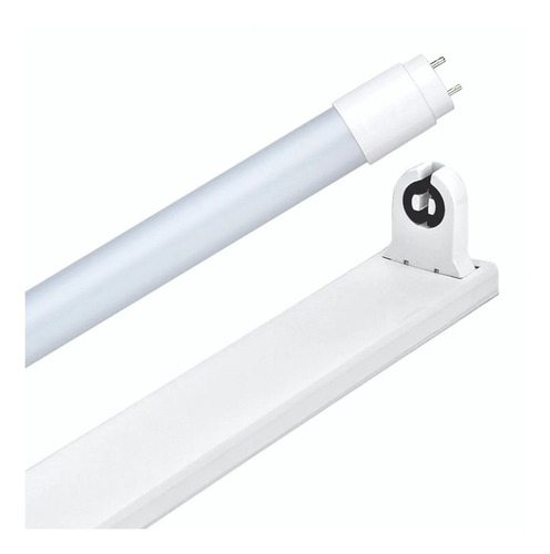 Tubo Led Neutro 60cm Vidrio  + Porta Tubo Led Macroled