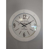 Reloj De Pared Vintage Blanco Grande De 51cm De Diametro