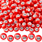 Bolas De Bingo Numeradas Liliful, Del 01 Al 200, Rojas