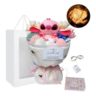 Ramo De Peluches De Stitch Towel+ Bolsa De Regalo+luz Cálida | Meses sin interés