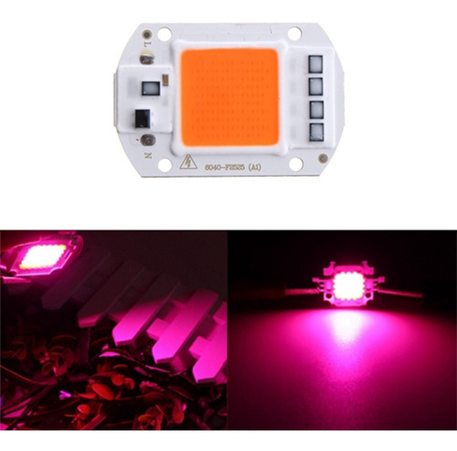 Chip Led Cob 50w Espectro Completo 110v Invernadero C/ Lupa