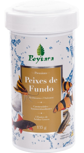 Raçao Peixes De Fundo Poytara 135g - Cascudo Botia Coridora