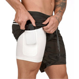 Gimnasio Short Con Licra Deportiva 2 En 1 Hombre Correr